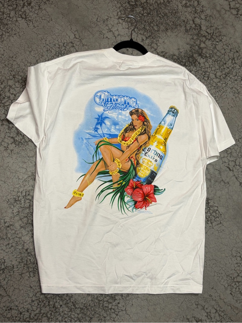 Vintage Corona Extra Beer Island Girl Promo T shirt XL New without Tags